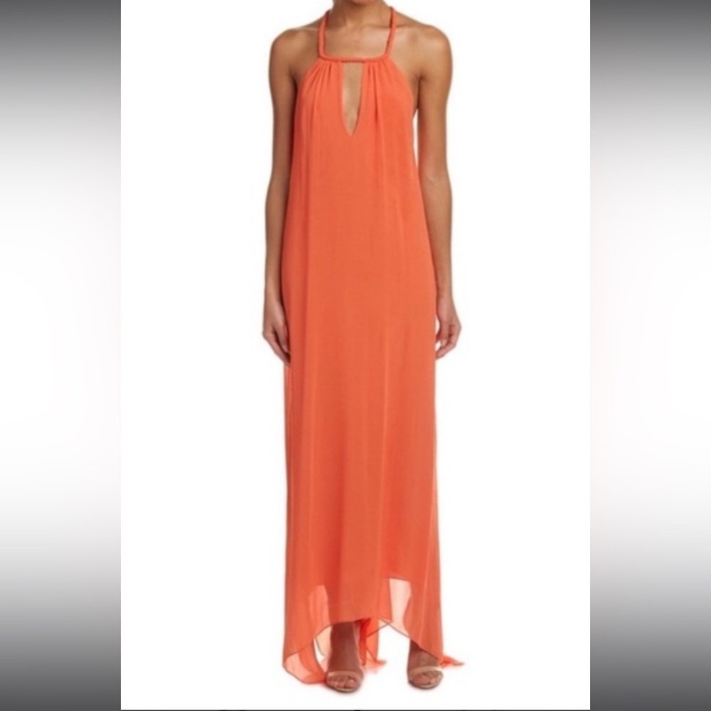 Alice + Olivia Orange Jaelyn Maxi Dress with Halter Top